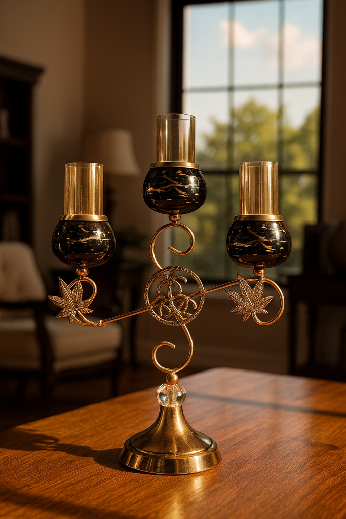 Crystal 3-Head Candle Holder