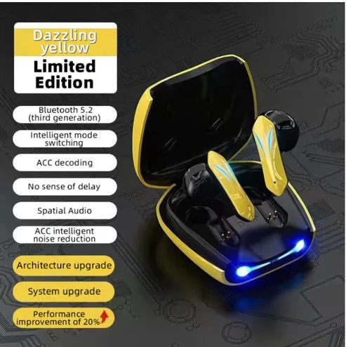 Wireless Gaming Earbuds โ Low Latency, Deep Bass & LED Power Display