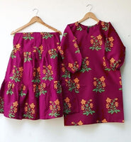 Bloom in Style – Premium Flower Print 2 Pcs Sharara Dress