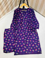 Floral Flutter – Butterfly Print Linen Dress (2pc Set)