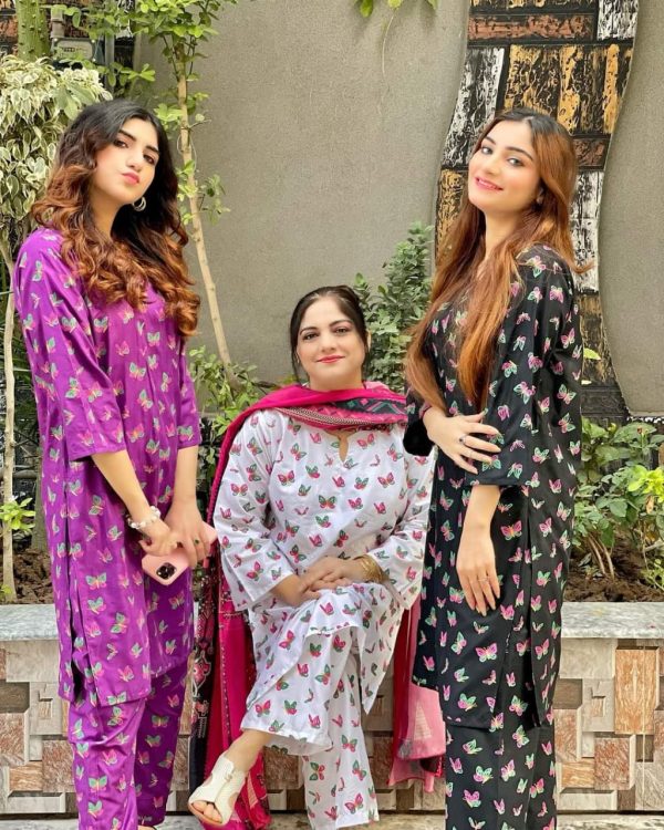 Floral Flutter – Butterfly Print Linen Dress (2pc Set)