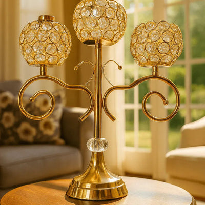 Crystal 3-Head Candle Holder