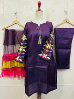 Embroidered Sleeves Kurta