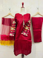 Embroidered Sleeves Kurta