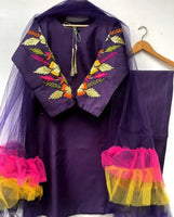Embroidered Sleeves Kurta