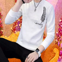 Men’s Stylish Leaf Print Full Sleeves T-shirt – Latest Designer Summer Collection
