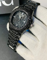 New Watch Collection Black Stone / Blacked Iced Out Stain-less Steel Chain Watch