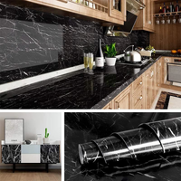 Self Adhesive Black Marble Sheet Sticker For Kitchen, Cupboard, Wall – Anti Oil And Heat Resistant