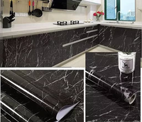 Self Adhesive Black Marble Sheet Sticker For Kitchen, Cupboard, Wall – Anti Oil And Heat Resistant