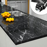 Self Adhesive Black Marble Sheet Sticker For Kitchen, Cupboard, Wall – Anti Oil And Heat Resistant