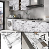Self Adhesive White Marble Sheet Sticker For Kitchen, Cupboard, Wall – Anti Oil And Heat Resistant